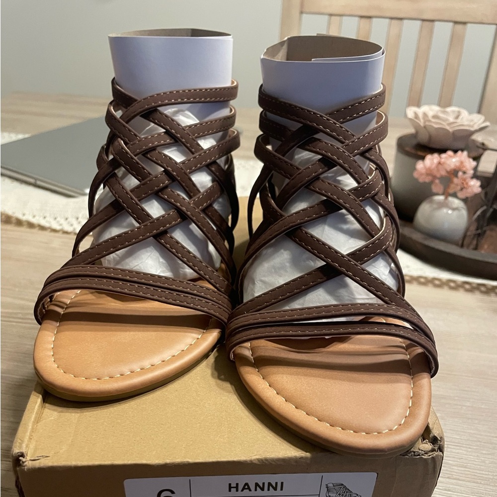Journee Collection Brown Strappy Sandals